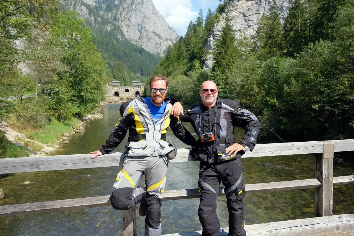 James Ashton and Dieter Arnoth, tour guides for Edelweiss Bike Travel, in Austria’s Gesäuse National Park