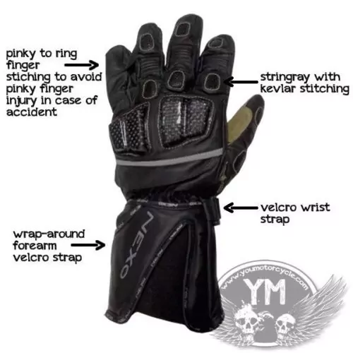 NEXO Kangaroo Leather Motorcycle Gloves