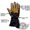 NEXO Kangaroo Leather Motorcycle Gloves Palm