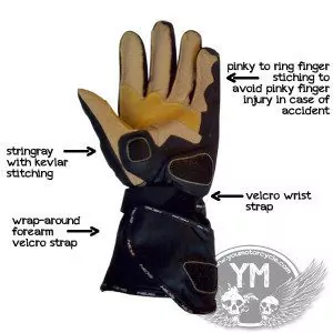 NEXO Kangaroo Leather Motorcycle Gloves Palm