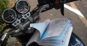 Motorcycle and Road Map