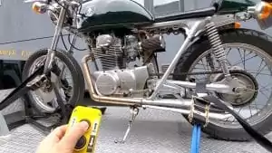 CL350 cafe racer on the truck