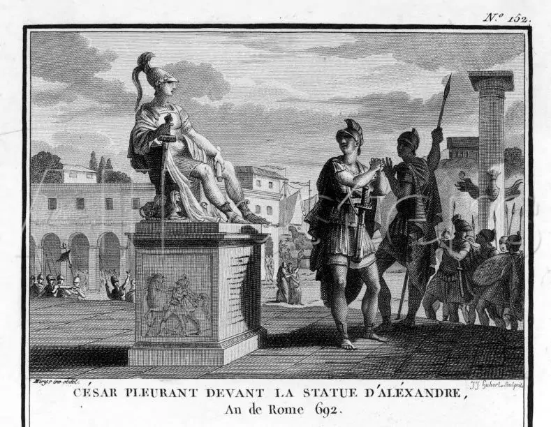 Caesar Crying Before Alexander Statue