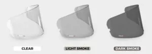 Clear - Light Smoke - Dark Smoke Visors