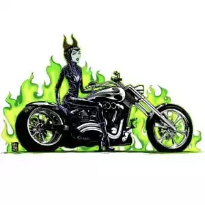 Disney Princess Maleficent on a Motorcycle