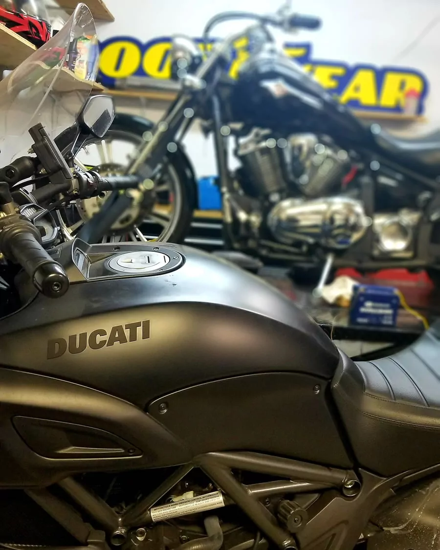 Ducati Diavel in the shop