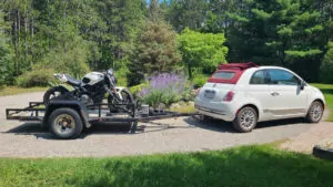 Fiat towing motorcycle trailer