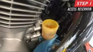 Honda Fury Brake Fluid Change - Step 1 - Access reservoir