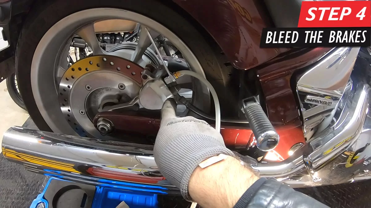 Honda Fury Brake Fluid Change - Step 4 - Bleed the brakes