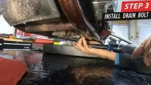 Honda Fury oil and filter change - Step 3 - Install Drain Bolts