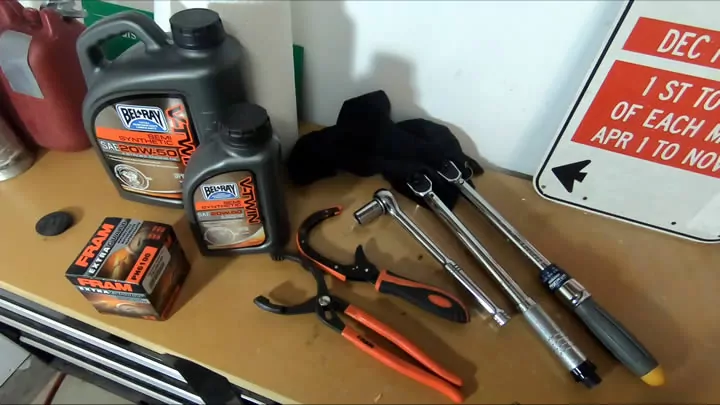 How to an oil change on a Harley-Davidson V-Rod - what you'll need