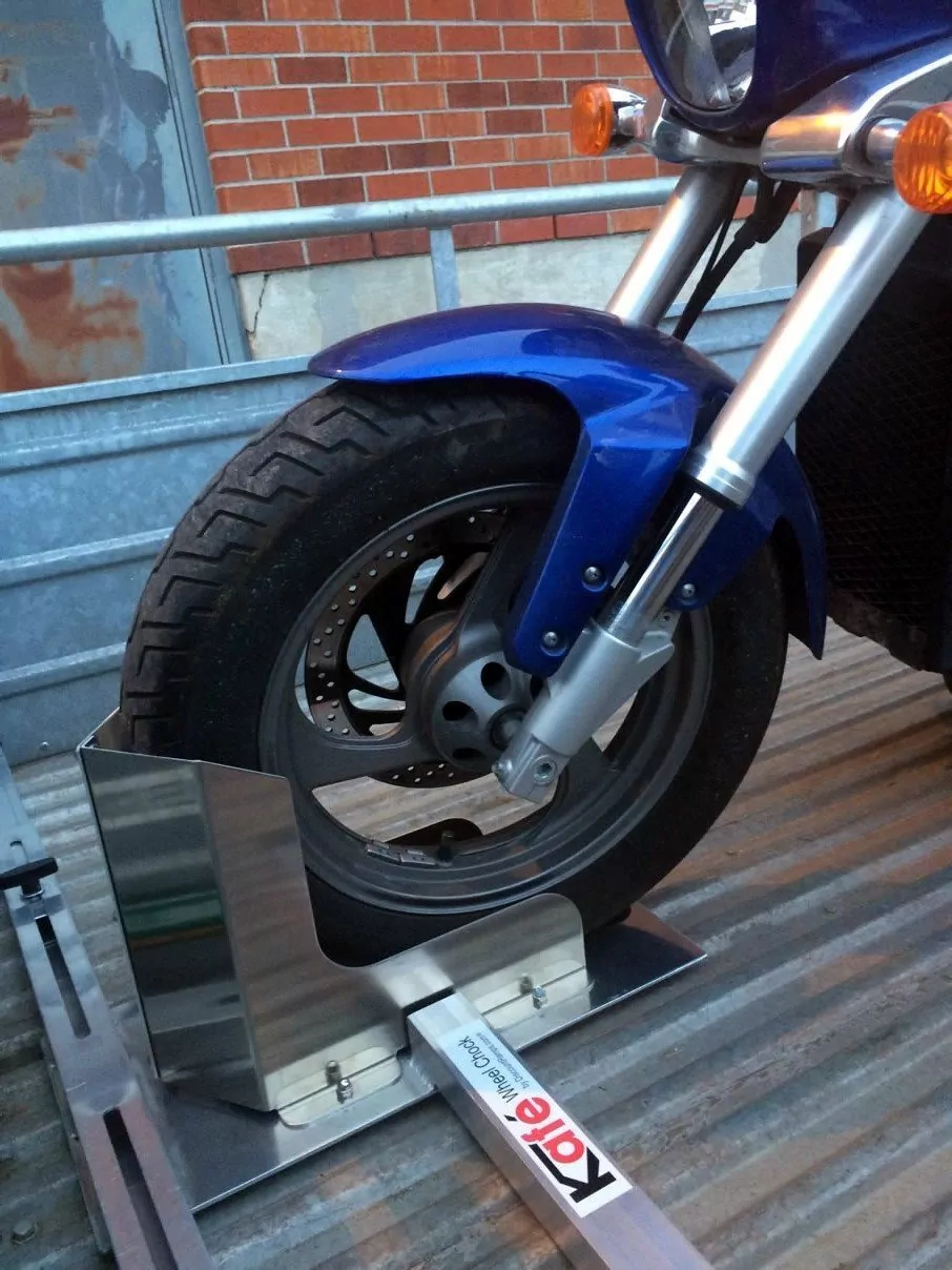 Kafe Adjustable Motorcycle Wheel Chock vertical