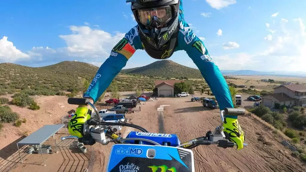 Motorcycle mounted GoPro jump