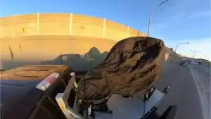Towing with the motorcycle cover on