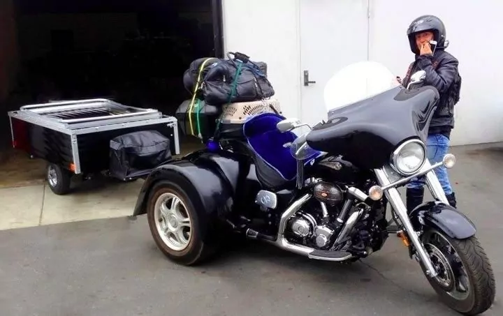 Trike with Camping Trailer in Tow