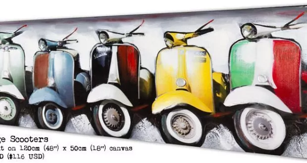 Vintage Scooters Painting