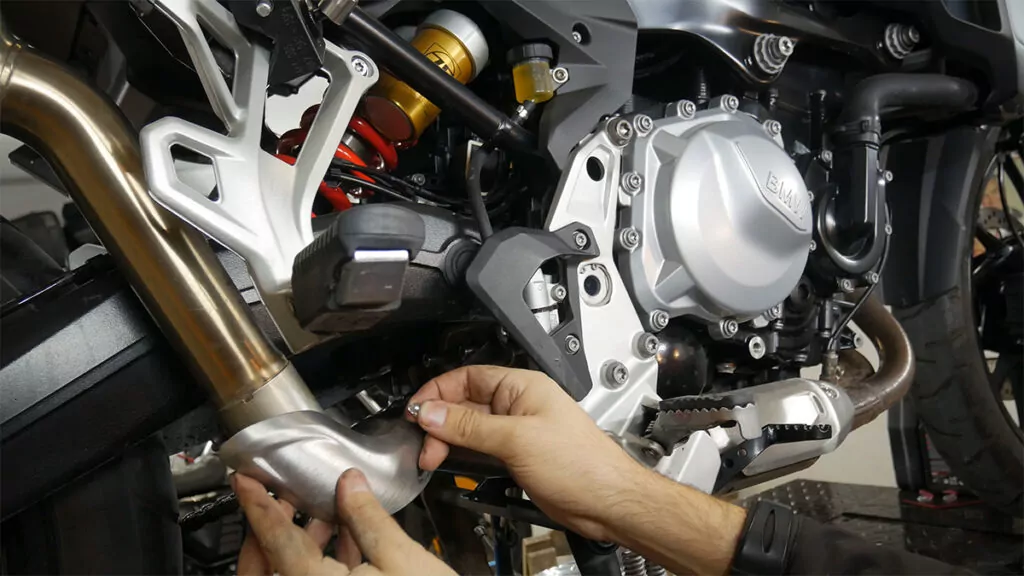 bmw f750gs f850gs exhaust heat shield installation