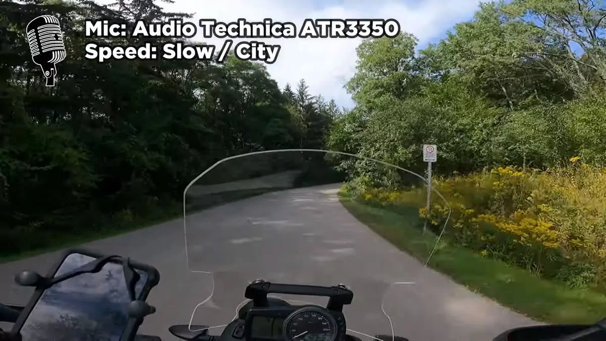 motovlogging with the audiotechnica atr3350 mic