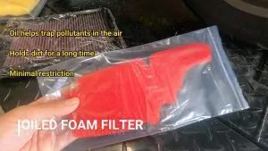 oil foam motorcycle air filter